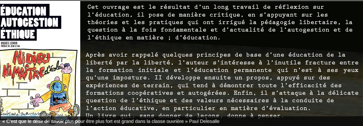 Education Hugues Lenoir